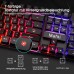 Mafiti Keyboard and Mouse Set, Wired, LED Backlight QWERTZ (German Layout), Rainbow Colours Lighting for Gaming and Office