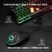 Mafiti Keyboard and Mouse Set, Wired, LED Backlight QWERTZ (German Layout), Rainbow Colours Lighting for Gaming and Office