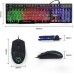 Mafiti Keyboard and Mouse Set, Wired, LED Backlight QWERTZ (German Layout), Rainbow Colours Lighting for Gaming and Office