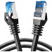 BIGtec - 10 Stück - 0,25m CAT.7 Gigabit Patchkabel Netzwerkkabel schwarz Kupferkabel Patch Ethernt LAN DSL Kabel CAT7 (RJ45, Cat 7, S/FTP PIMF) 25cm