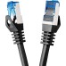 BIGtec - 10 Stück - 0,25m CAT.7 Gigabit Patchkabel Netzwerkkabel schwarz Kupferkabel Patch Ethernt LAN DSL Kabel CAT7 (RJ45, Cat 7, S/FTP PIMF) 25cm