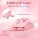 Dierya ×TMKB M1SE Gaming Maus mit 12800 DPI Optischer Sensor,Gaming Mouse 6 Programmierbare Tasten,Anpassbares RGB,Ergonomische PC Mouse-Weiß