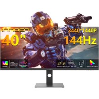 INNOCN 4k Gaming Monitor 40" - Ultrawide, 144Hz 2ms(GTG) - 3440 * 1440P Bildschirm mit FreeSync, 21:9 IPS widescreen, HDR 400,100% sRGB, HDMI 2.0, USB C 90W, Höhenverstellbar, 40C1R