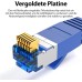 JAMEGA - 5m CAT 7 Netzwerkkabel Gigabit Ethernet Lan Kabel in blau | 10000 Mbit s | Patchkabel Cat.7 Rohkabel S FTP PIMF Schirmung mit RJ45 Stecker | Switch Router Modem Access Point