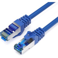 JAMEGA - 5m CAT 7 Netzwerkkabel Gigabit Ethernet Lan Kabel in blau | 10000 Mbit s | Patchkabel Cat.7 Rohkabel S FTP PIMF Schirmung mit RJ45 Stecker | Switch Router Modem Access Point