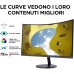 KOORUI Curved Monitor - 23.6 Zoll FHD Curved Computer Monitor, VA-Panel, 60Hz, Krümmung 1800R, Neigungsverstellung, Augenpflege, HDMI, VGA Gaming Monitor, Schwarz 24N5C