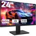 KOORUI Curved Monitor - 23.6 Zoll FHD Curved Computer Monitor, VA-Panel, 60Hz, Krümmung 1800R, Neigungsverstellung, Augenpflege, HDMI, VGA Gaming Monitor, Schwarz 24N5C