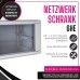 Koscom Connect Netzwerkschrank 6 HE I Serverschrank 19 Zoll I Wandmontage 600 x 450 x 380 mm I voll montiert I Server Gehäuse mit abschließbarer Glastür I Traglast 60 kg I Grau