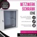 Koscom Connect Netzwerkschrank 6 HE I Serverschrank 19 Zoll I Wandmontage 600 x 450 x 380 mm I voll montiert I Server Gehäuse mit abschließbarer Glastür I Traglast 60 kg I Grau