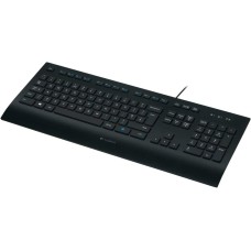 Logitech K280e Pro Kabelgebundene Business Tastatur für Windows, Linux und Chrome, USB-Anschluss, Handballenauflage, Spritzwassergeschützt, PC/Laptop, Deutsches QWERTZ-Layout - Schwarz