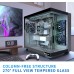 MUSETEX PC Gehäuse ATX, 3 Non-LED Lüfter vorinstalliert Gaming PC Gehäuse, 270° Full-View Tempered Glass PC Case mit Type-C, Mid Tower ATX Computer Gehäuse, Schwarz, Y6