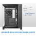 MUSETEX PC Gehäuse ATX, 3 Non-LED Lüfter vorinstalliert Gaming PC Gehäuse, 270° Full-View Tempered Glass PC Case mit Type-C, Mid Tower ATX Computer Gehäuse, Schwarz, Y6