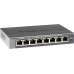 NETGEAR GS108GE LAN Switch 8 Port Netzwerk Switch (Plug-and-Play Gigabit Switch LAN Splitter, LAN Verteiler, Ethernet Hub, lüfterloses Metallgehäuse, ProSAFE Lifetime-Garantie), Blau