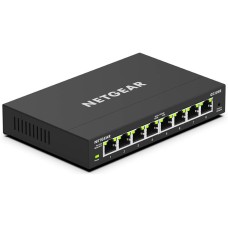 NETGEAR GS308E Managed Switch 8 Port Gigabit Ethernet LAN Switch Plus (Plug-and-Play Netzwerk Switch Managed, IGMP Snooping, QoS, VLAN, lüfterlos, Robustes Metallgehäuse) Schwarz