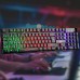 Rii Gaming Tastatur PC, RGB Tastatur kabelgebunden, Regenbogen Beleuchtete Tastatur LED, Gaming Keyboard ideal für Gamer|Büro（Deutsches Layout）