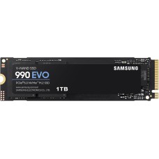 Samsung 990 EVO NVMe M.2 SSD 1 TB, PCIe 4.0 x4 / PCIe 5.0 x2, NVMe 2.0 (2280), 5.000 MB/s Lesen, 3.200 MB/s Schreiben, Interne SSD für Gaming und Grafikbearbeitung, MZ-V9E1T0BW