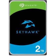 Seagate SkyHawk 2TB interne Festplatte HDD, Videoaufnahme bis zu 64 Kameras, 3.5 Zoll, 64 MB Cache, SATA 6GB/s, silber, FFP, inkl. 3 Jahre Rescue Service, Modellnr.: ST2000VXZ17