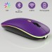 TQQ Maus Kabellos, 2,4 GHz-USB funkmaus, Bluetooth Maus, 1600 DPI Optical Tracking, Wiederaufladbare LED-Dual-Modus Mouse für Laptop, PC, iOS, Android, iPad, Windows