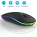 TQQ Maus Kabellos, 2,4 GHz-USB funkmaus, Bluetooth Maus, 1600 DPI Optical Tracking, Wiederaufladbare LED-Dual-Modus Mouse für Laptop, PC, iOS, Android, iPad, Windows