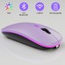 TQQ Maus Kabellos, 2,4 GHz-USB funkmaus, Bluetooth Maus, 1600 DPI Optical Tracking, Wiederaufladbare LED-Dual-Modus Mouse für Laptop, PC, iOS, Android, iPad, Windows