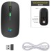 TQQ Maus Kabellos, 2,4 GHz-USB funkmaus, Bluetooth Maus, 1600 DPI Optical Tracking, Wiederaufladbare LED-Dual-Modus Mouse für Laptop, PC, iOS, Android, iPad, Windows