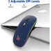 TQQ Maus Kabellos, 2,4 GHz-USB funkmaus, Bluetooth Maus, 1600 DPI Optical Tracking, Wiederaufladbare LED-Dual-Modus Mouse für Laptop, PC, iOS, Android, iPad, Windows