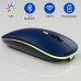 TQQ Maus Kabellos, 2,4 GHz-USB funkmaus, Bluetooth Maus, 1600 DPI Optical Tracking, Wiederaufladbare LED-Dual-Modus Mouse für Laptop, PC, iOS, Android, iPad, Windows