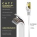 Veetop 10m Lan Kabel Netzwerkkabel Cat 7 Ethernet Kabel mit vergoldetem RJ45 Stecker Flach und Dünn mit 10 Gbps Übertragungsrate 10 Meter Weiß