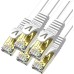 Veetop 10m Lan Kabel Netzwerkkabel Cat 7 Ethernet Kabel mit vergoldetem RJ45 Stecker Flach und Dünn mit 10 Gbps Übertragungsrate 10 Meter Weiß