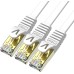 Veetop 10m Lan Kabel Netzwerkkabel Cat 7 Ethernet Kabel mit vergoldetem RJ45 Stecker Flach und Dünn mit 10 Gbps Übertragungsrate 10 Meter Weiß