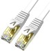 Veetop 10m Lan Kabel Netzwerkkabel Cat 7 Ethernet Kabel mit vergoldetem RJ45 Stecker Flach und Dünn mit 10 Gbps Übertragungsrate 10 Meter Weiß