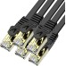 Veetop 10m Lan Kabel Netzwerkkabel Cat 7 Ethernet Kabel mit vergoldetem RJ45 Stecker Flach und Dünn mit 10 Gbps Übertragungsrate 10 Meter Weiß