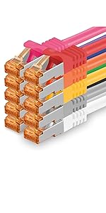 1aTTackde-Cat7-Netzwerkkabel-05m-5-Farben-5-Stuck-Cat7-Ether