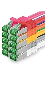 1aTTackde-Cat7-Netzwerkkabel-05m-5-Farben-5-Stuck-Cat7-Ether