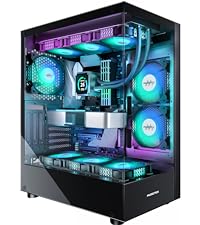 MUSETEX-PC-Gehause-ATX-3-Non-LED-Lufter-vorinstalliert-Gamin